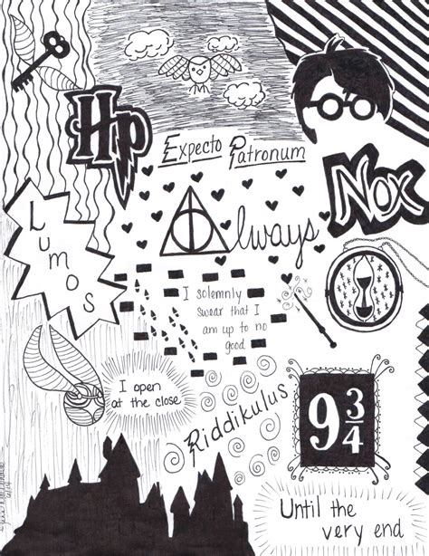 Harry Potter collage | Harry potter sketch, Harry potter wallpaper ...