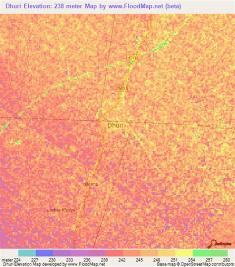 Elevation of Dhuri,India Elevation Map, Topography, Contour