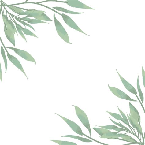 Watercolor Leaves Border PNG Transparent, Watercolor Leaves Frame ...