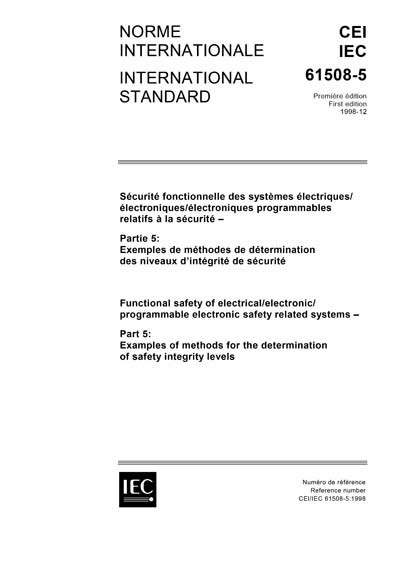 IEC 61508-5 Ed. 1.0 b:1998 - Functional safety of electrical/electronic ...