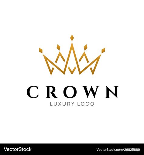 Crown logo king royal icon queen logotype Vector Image