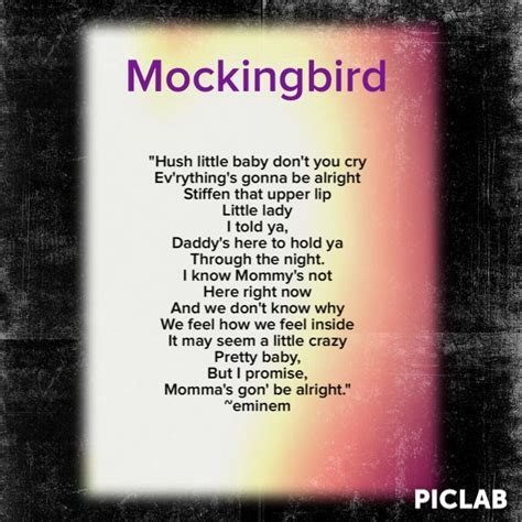 Mockingbird by eminem. Love this song! | Eminem lyrics, Eminem quotes ...