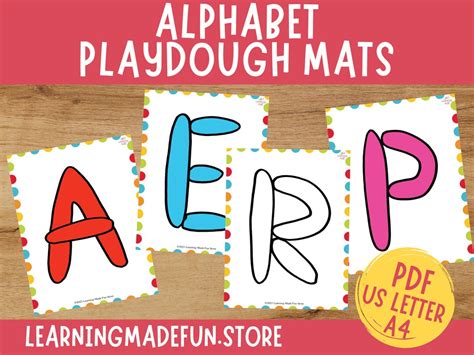 Alphabet Play Doh Cards Toddler Activities ABC Play Dough Mats ...