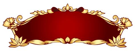 Bannière rouge doré Art Nouveau PNG transparents - StickPNG