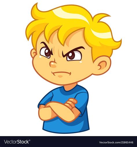 Angry boy expression Royalty Free Vector Image | Boy cartoon characters ...