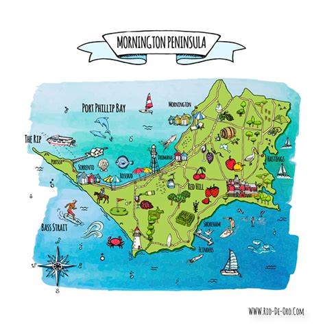 Australian Mornington Peninsula cartoon map! on Behance