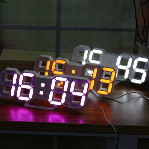 Large Modern Digital Led Skeleton Wall Clock Timer 24/12 Hour Display ...