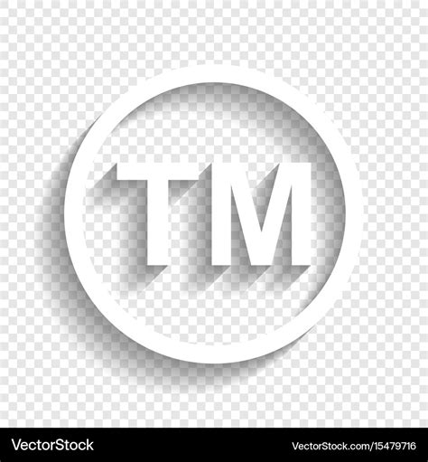 Trade mark sign white icon with soft Royalty Free Vector