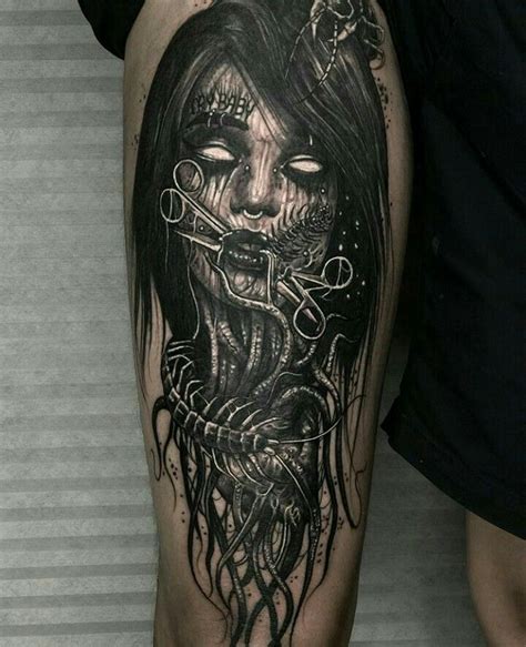 Pin by Baylee Campbell on Gothic | Scary tattoos, Creepy tattoos, Evil ...