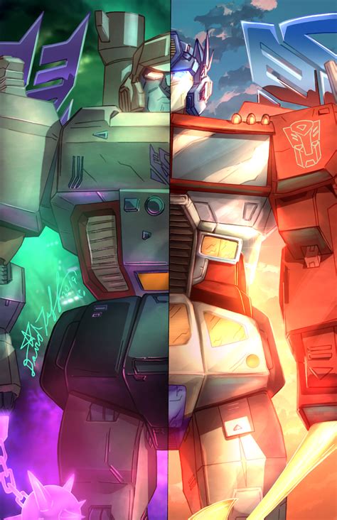 "Optimus Prime / Megatron - Transformers" Art Print · Hectic · Online ...