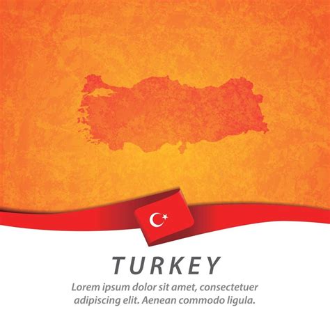 Turkey flag with map 2711438 Vector Art at Vecteezy