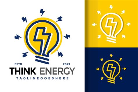 Think Energy bulb lamp thunder bolt logo 20704560 Vector Art at Vecteezy