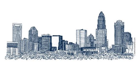 Charlotte Skyline Sketch | Charlotte skyline, Skyline, Art