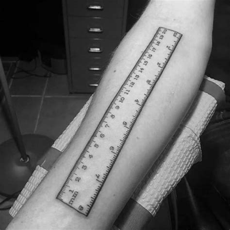 20 Ruler Tattoo Designs For Men - Measurement Ink Ideas