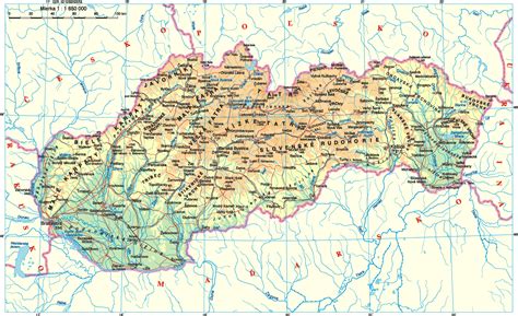 Physical Map Of Slovakia