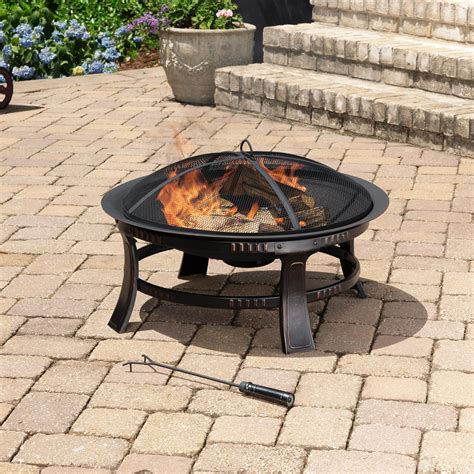 Amazon.com : Brant Wood Burning Circular Fire Pit in Rubbed Bronze ...