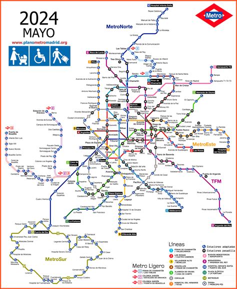 Madrid Metro Map, updated 2023.