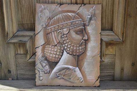 Drawing Portrait of an Assyrian warrior, ancient art, Assyria, Babylon ...