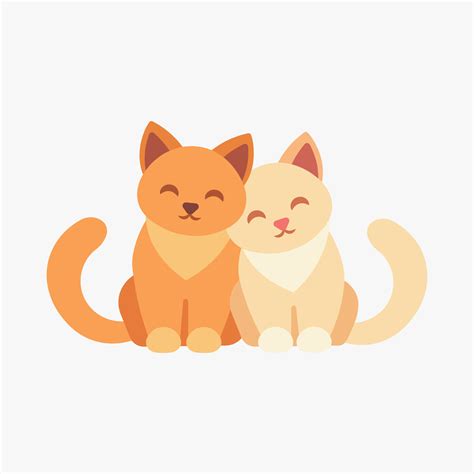 Two cats loving each other 27386132 Vector Art at Vecteezy