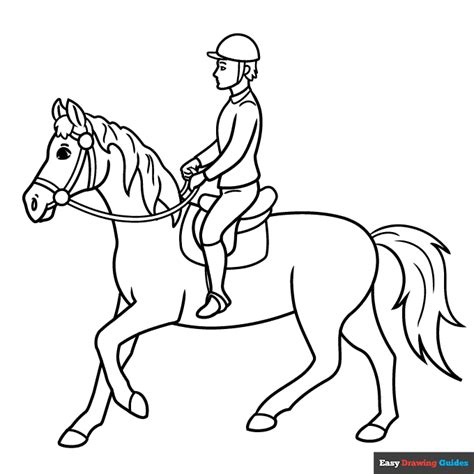 Horse Rider Coloring Page | Easy Drawing Guides