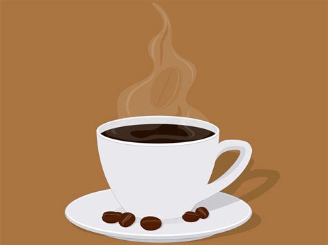 Cup of aromatic black coffee with steam vector illustration 4228896 ...