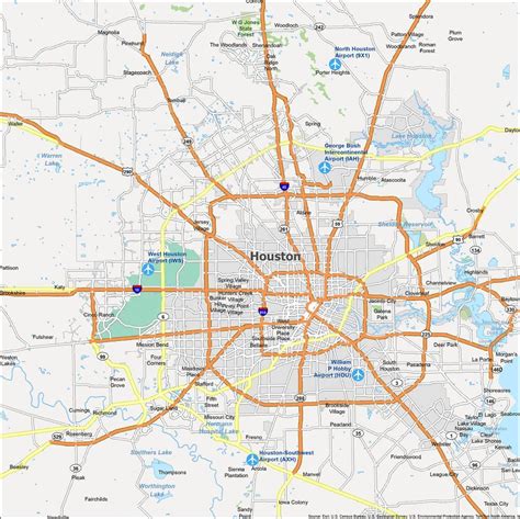 Map of Houston, Texas - GIS Geography