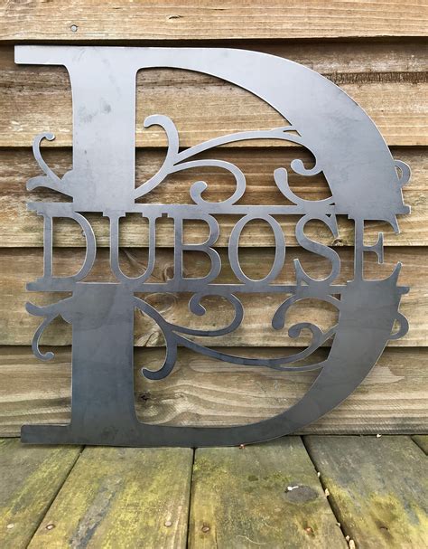 15 Inch Personalized Family Name Metal Sign/ Swirl Metal Sign/ Wedding ...