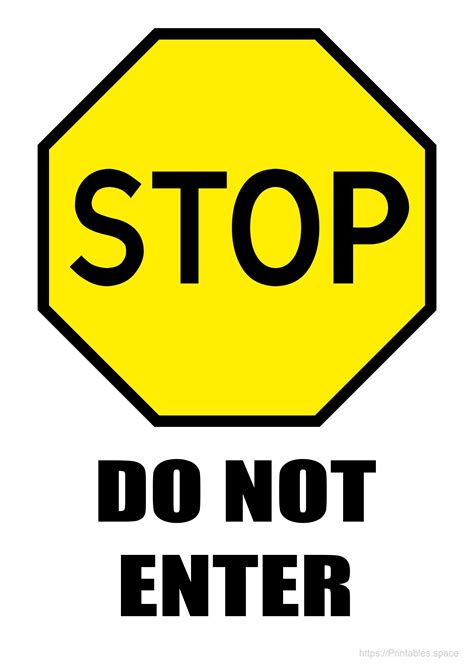 Stop Sign With Yellow Background - Free Printables