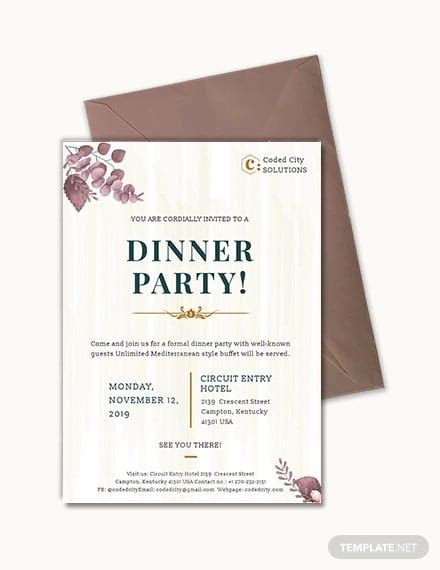 28+ Formal Dinner Invitations - PSD, Word, AI, Publisher, Apple Pages ...