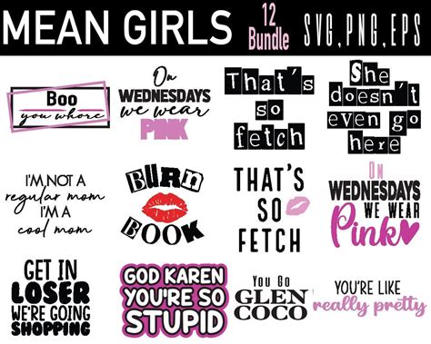 Mean Girls Svg Png Eps Burn Book That's so Fetch - Etsy Canada