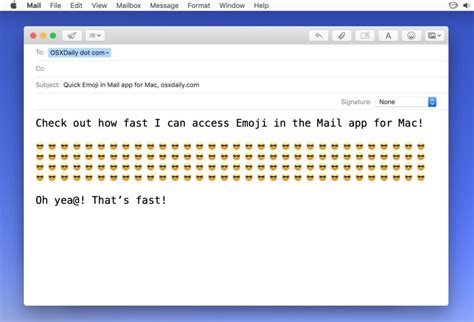 How to Add Emoji to eMail Messages in Mac OS the Fast Way