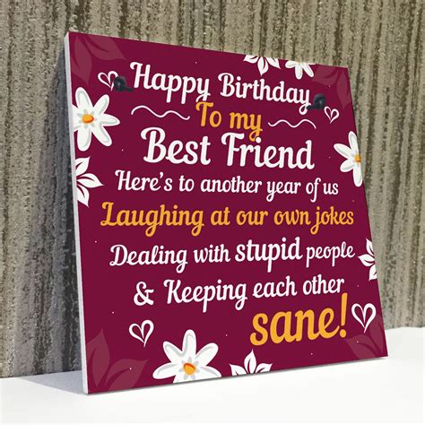 HAPPY BIRTHDAY Card Best Friend Birthday Gift Friendship Plaque