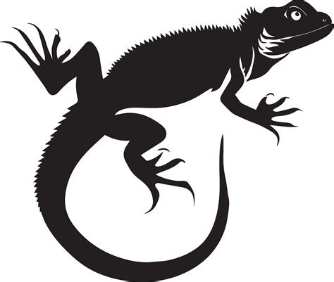 Lizard vector silhouette illustration black color 27475759 Vector Art ...