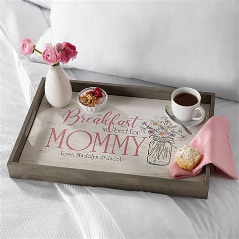 Breakfast in Bed Wood Serving Tray | Serving tray wood, Breakfast in ...