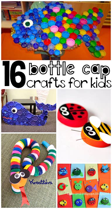 Plastic Bottle Cap & Lid Crafts for Kids | Bottle cap crafts, Fun ...