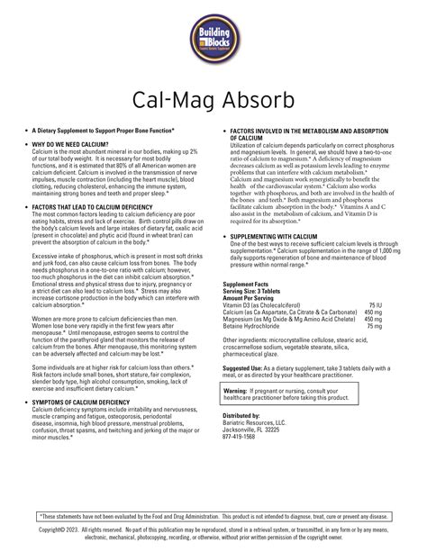 Cal Mag Absorb: Premium Calcium Supplement - Building Blocks