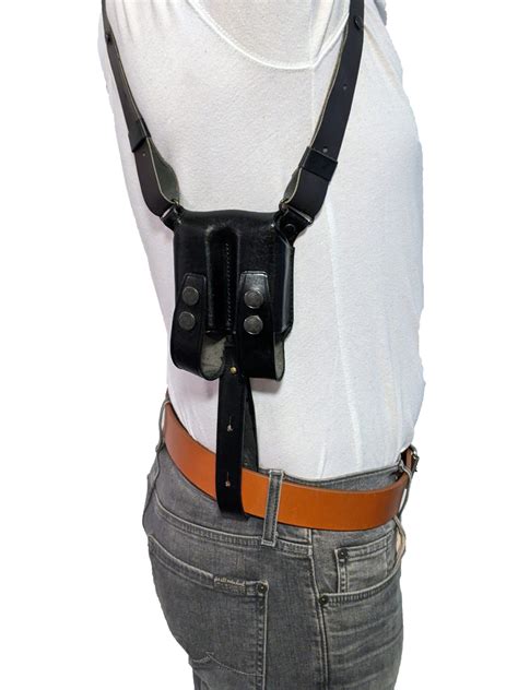 Leather Vertical Shoulder Holster Fits GLOCK 17 19 20 23 26 27 31 32 33 ...