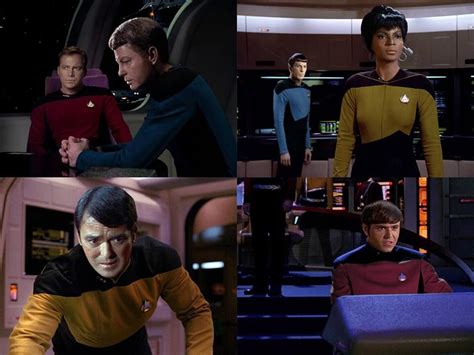 Star Trek TOS crew in TNG era uniforms on board Enterprise D. Star Trek ...