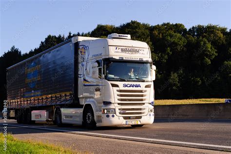 scania truck on an austrian highway Stock Photo | Adobe Stock