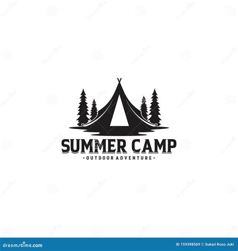 Vintage Summer Camp Logo Template Stock Vector - Illustration of hike ...