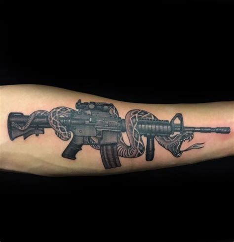 75 AR 15 Tattoo Ideas For Men - Rifle Designs