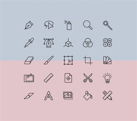 25 Simple Graphic Design Icons