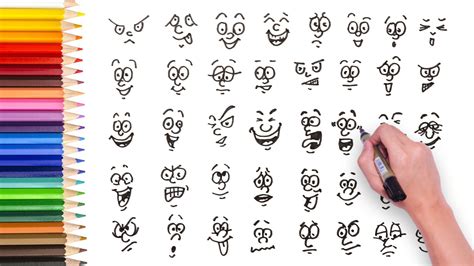 Learn how to draw cartoon faces - Simple drawing video tutorial ...