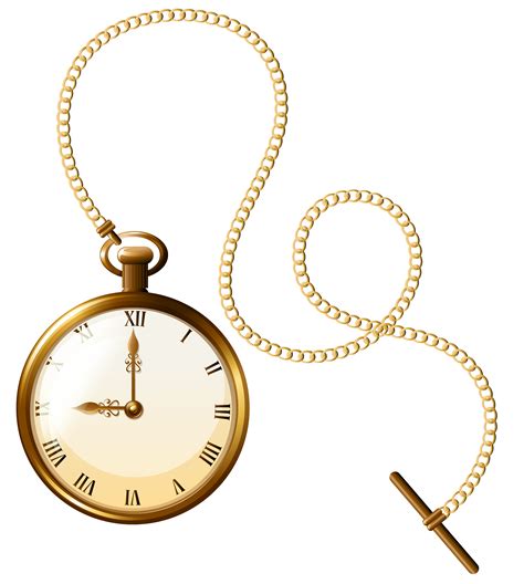 Gold Pocket Watch Clock PNG Clip Art - Best WEB Clipart