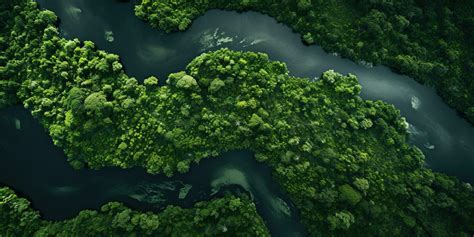 Generative AI, green beautiful amazonian jungle landscape with trees ...