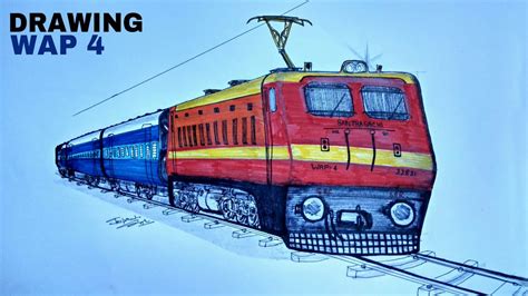 How to Draw a Train | WAP4 LOCOMOTIVE | ARTIST MUNDA - YouTube