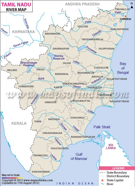 Vaigai River Map