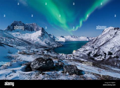 Norway, Senja, island, northern lights, aurora borealis, Aurora ...