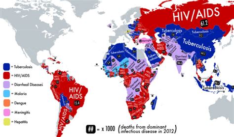 This map shows which is the deadliest infectious disease where you live ...