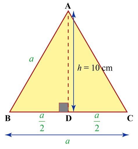 Area Of Equilateral Triangle With Height Formula